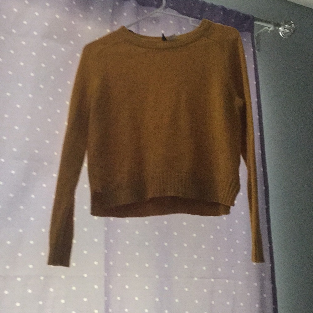 Cropped mustard sweater